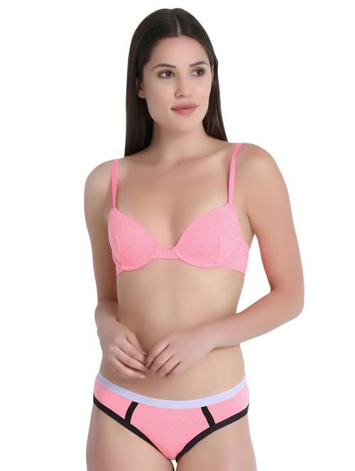 contrast detail bras and panty set - 15963665 - Very Small Image - 1