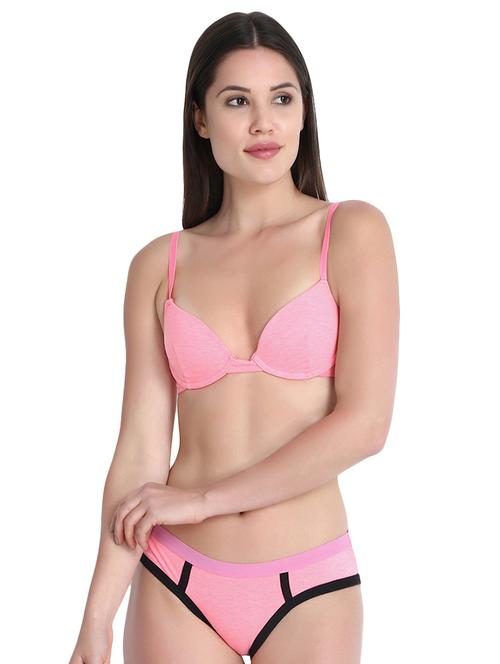 contrast detail bra and panty sets - 15963671 - Very Small Image - 1