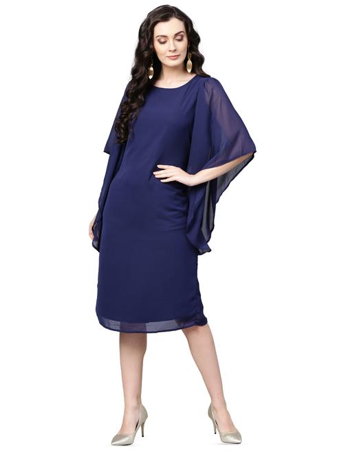 flared sleeved sheath dress - 15963901 - Very Small Image - 1