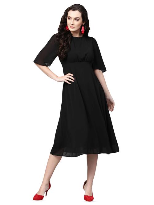 cut out back front slit a-line dress - 15963902 - Very Small Image - 1