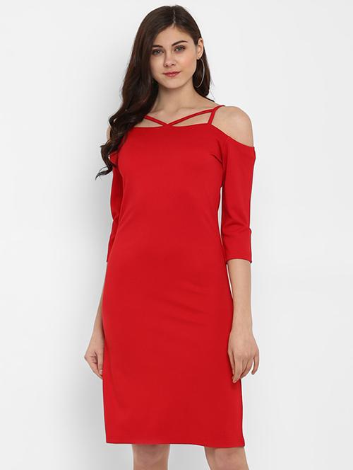 cut out cold shoulder sheath dress - 15965030 - Very Small Image - 1