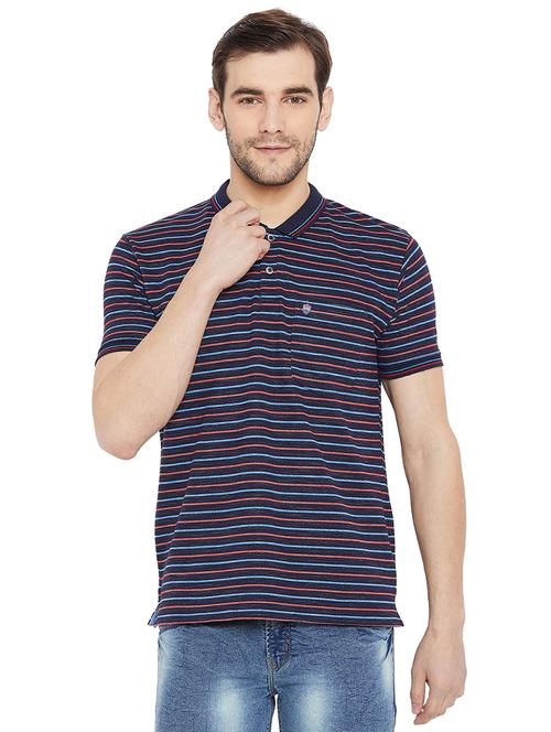 blue striped polo t-shirt - 15965132 - Very Small Image - 1