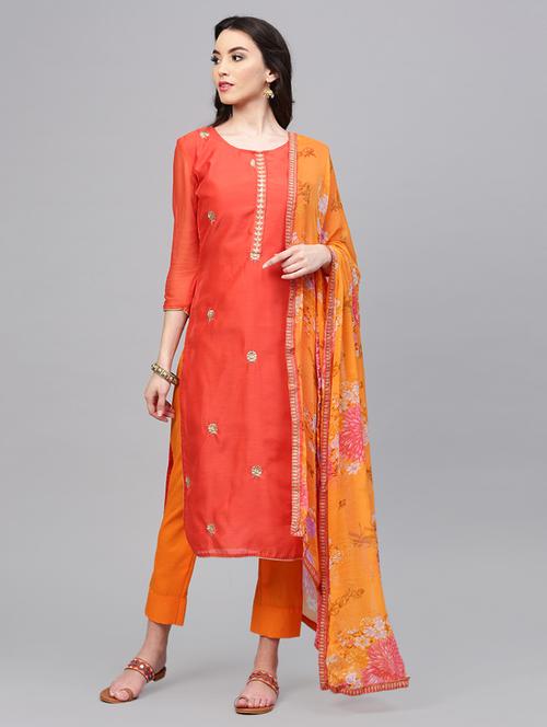 embroidered unstitched suit - 15965156 - Very Small Image - 1