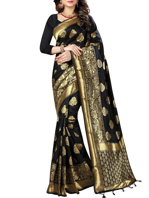 self design woven saree with blouse - 15965174 - Very Small Image - 1