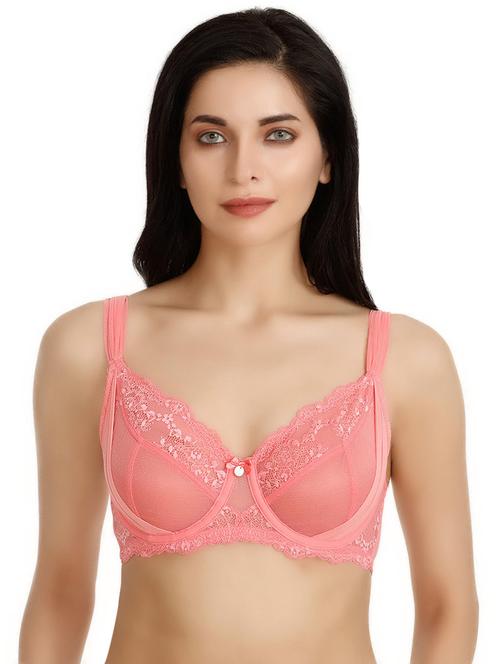 lace detail mesh bra - 15965263 - Very Small Image - 1