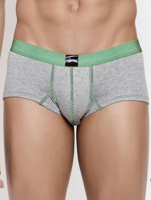 grey solid trunks brief - 15965959 - Very Small Image - 1
