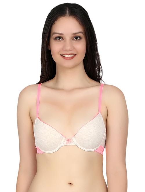 contrast lace detail t-shirt bra - 15966035 - Very Small Image - 1