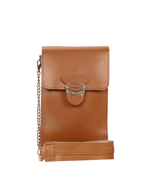 tan leatherette (pu) sling bag - 15966422 - Very Small Image - 1