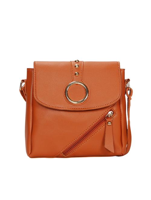 tan leatherette (pu) sling bag - 15966432 - Very Small Image - 1
