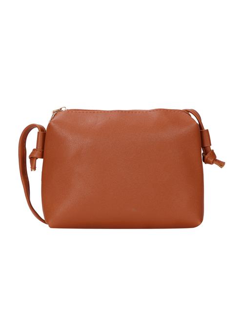 tan leatherette (pu) sling bag - 15966466 - Very Small Image - 1