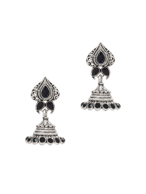 silver metal jhumka earring - 15966525 - Very Small Image - 1