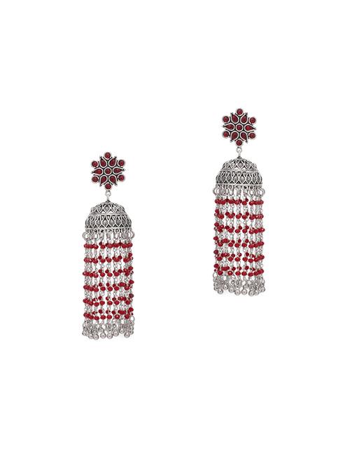 silver metal jhumka earring - 15966543 - Very Small Image - 1