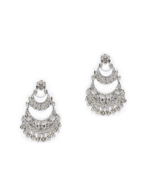 silver metal chandballi earring - 15966580 - Very Small Image - 1