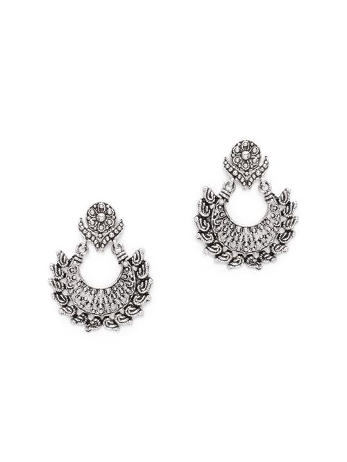 silver metal chandballi earring - 15966593 - Very Small Image - 1