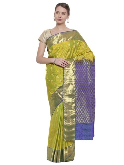 paisley zari motif green kanjivaram saree - 15966783 - Very Small Image - 1