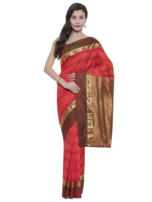 floral zari border red kanjivaram saree - 15966813 - Very Small Image - 1