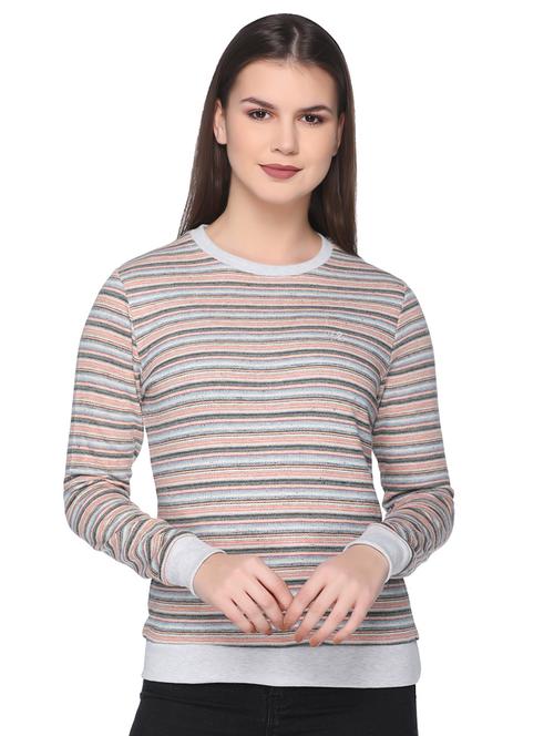 crew neck striped sweatshirt - 15966881 - Very Small Image - 1