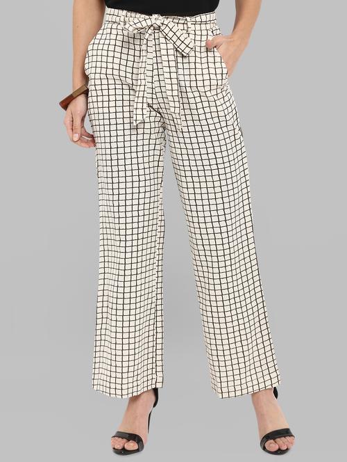 tie up waist checkered trouser - 15967117 - Very Small Image - 1