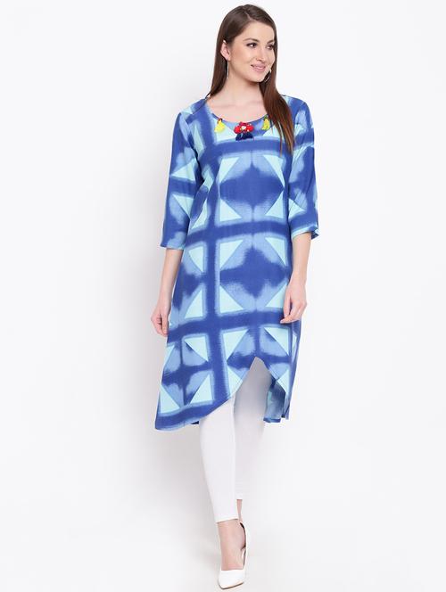 foil print straight kurta - 15967356 - Very Small Image - 1