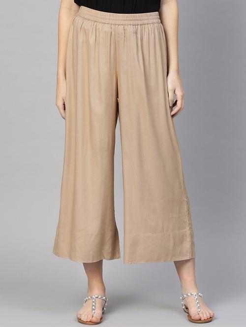 elasticated waist flared palazzo - 15967487 - Very Small Image - 1