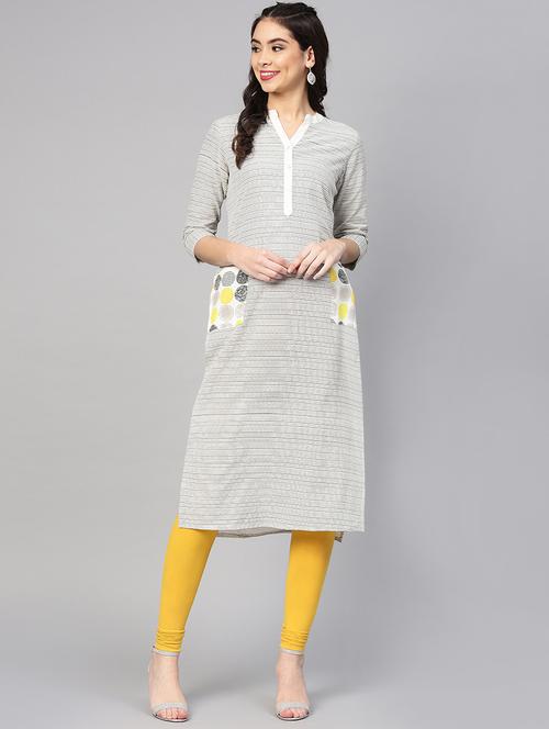 stripes straight kurta - 15967495 - Very Small Image - 1