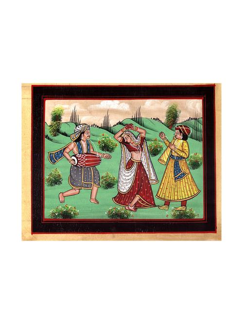 handmade-water-color-painting-tribal-dance-without-frame- (8.5 x 10.5 inch) - 15968244 - Very Small Image - 1