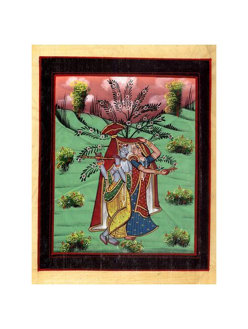 handmade-water-color-painting-radha-krishna-without-frame- (8.5 x 10.5 inch) - 15968254 - Very Small Image - 1