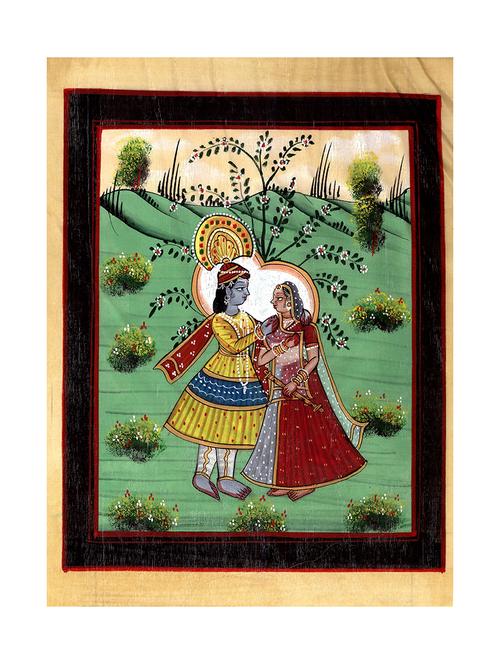 handmade-water-color-painting-radha-krishna-without-frame- (8.5 x 10.5 inch) - 15968258 - Very Small Image - 1