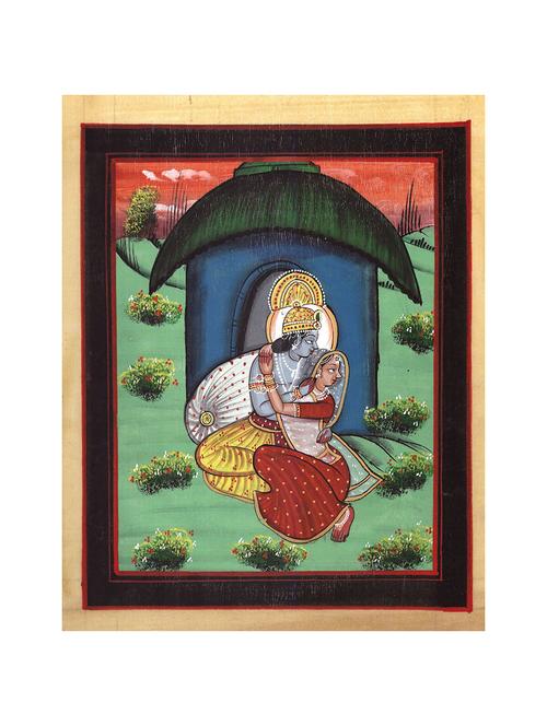 handmade-water-color-painting-radha-krishna-without-frame- (8.5 x 10.5 inch) - 15968263 - Very Small Image - 1