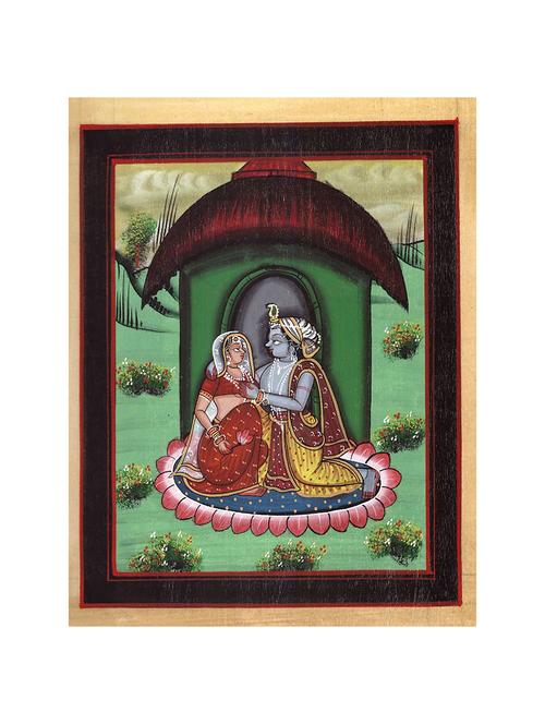 handmade-water-color-painting-radha-krishna-without-frame- (8.5 x 10.5 inch) - 15968265 - Very Small Image - 1