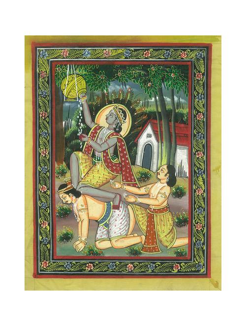 handmade-water-color-painting-lord-krishna-without-frame- (10.6 x 13.6 inch) - 15968274 - Very Small Image - 1