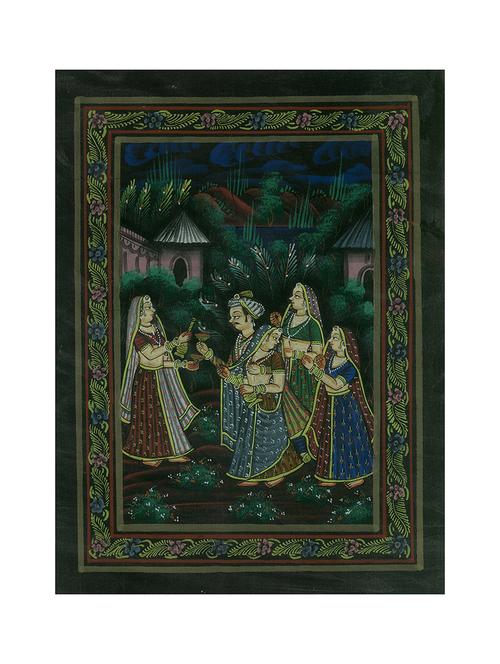 handmade-water-color-painting-kind-and-queen-without-frame- (10.6 x 13.6 inch) - 15968282 - Very Small Image - 1