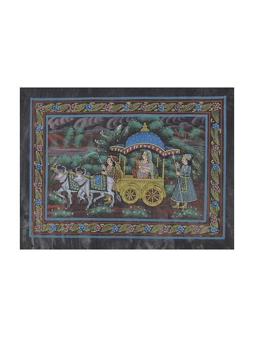unique indian crafts bride in palki handmade painting (fabric)(10.6 x 13.6 inch) - 15968288 - Very Small Image - 1