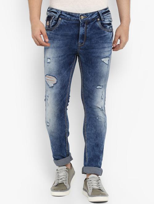blue heavy washed ripped denim jeans - 15968353 - Very Small Image - 1