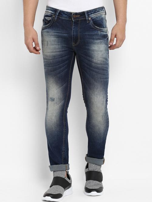 dark blue heavy washed ripped denim jeans - 15968356 - Very Small Image - 1