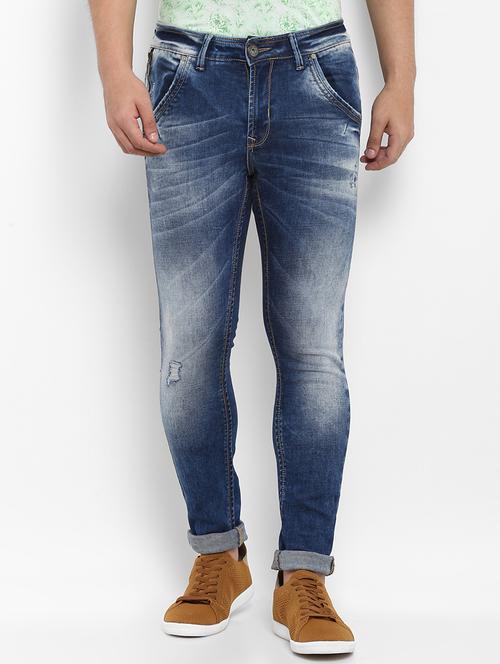 blue heavy washed denim jeans - 15968358 - Very Small Image - 1