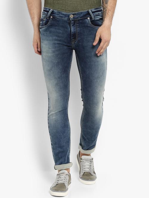 blue cotton washed jeans - 15968369 - Very Small Image - 1