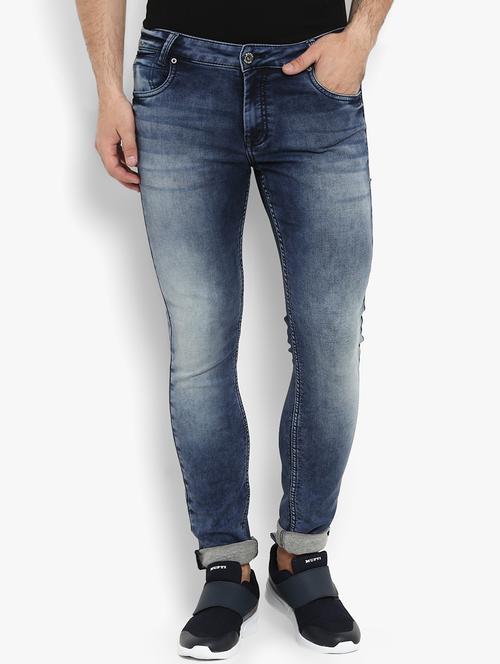 blue cotton washed jeans - 15968378 - Very Small Image - 1
