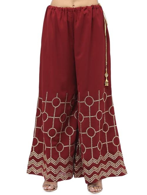 embroidered straight palazzo - 15969134 - Very Small Image - 1