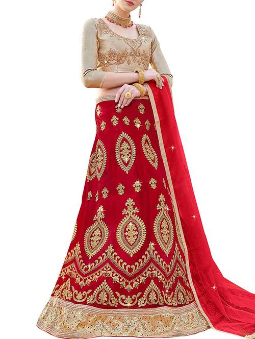 embroidered a-line lehenga - 15969212 - Very Small Image - 1