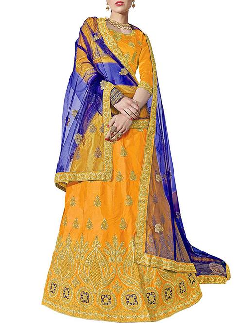 embroidered a-line lehenga - 15969228 - Very Small Image - 1