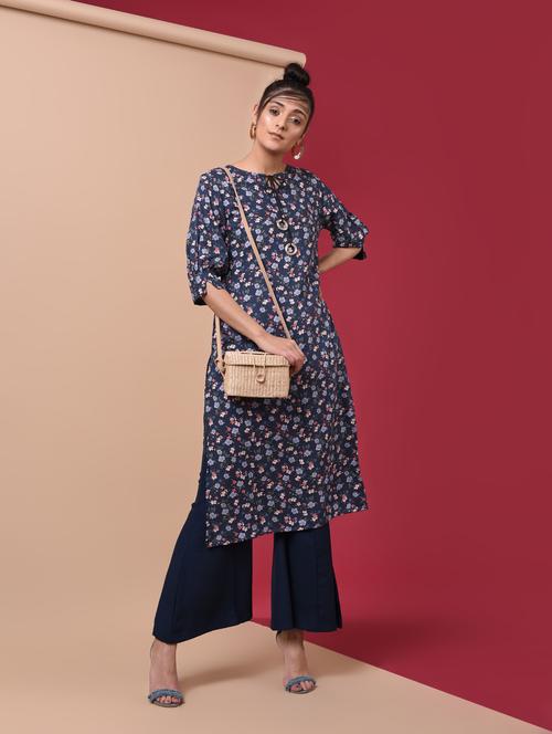 ditsy floral straight kurta - 15969563 - Very Small Image - 1
