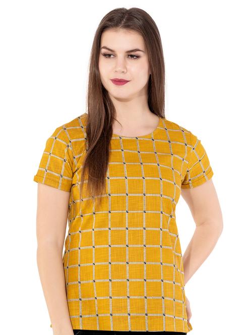 turn up sleeved checkered top - 15969756 - Very Small Image - 1