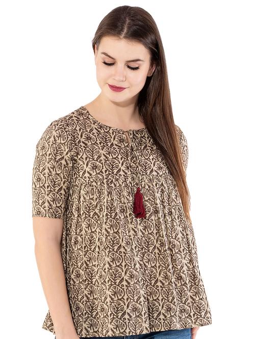 tassel tie up gathered top - 15969758 - Very Small Image - 1