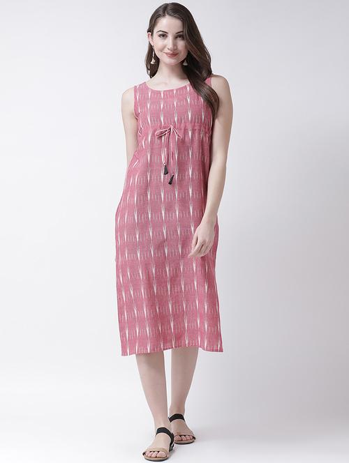 side slit drawstring waist a-line dress - 15970760 - Very Small Image - 1