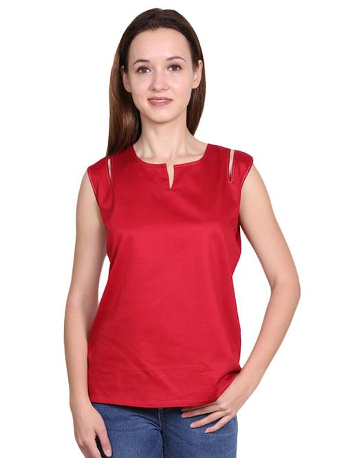 cut out detail notch neck top - 15971554 - Very Small Image - 1