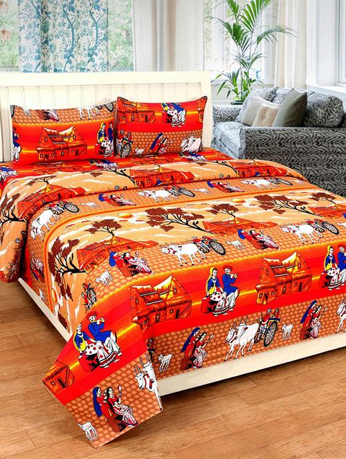 cotton bedsheet with 2 pillow covers - 15971968 - Very Small Image - 1