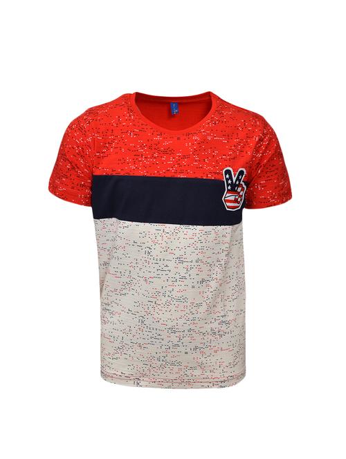 round neck color block t-shirt - 15972239 - Very Small Image - 1