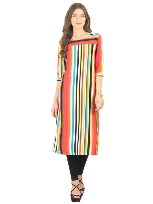 stripes straight kurta - 15972343 - Very Small Image - 1