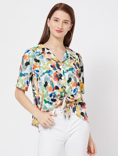 tie knot button up abstract top - 15972460 - Very Small Image - 1